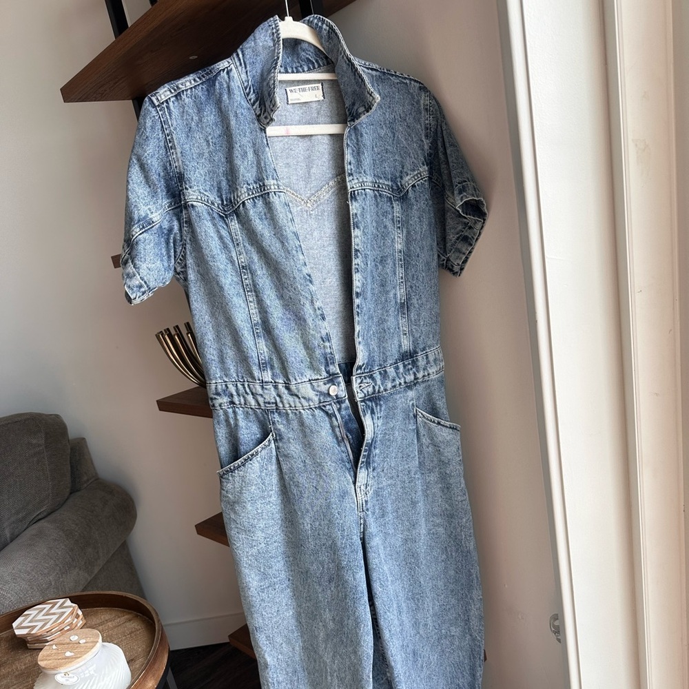 Free People Jean Jumpsuit